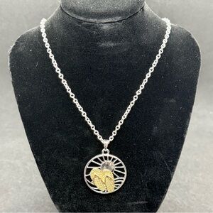 Periwinkle by Barlow Silver and Gold Necklace - flip flop pendant‎ NWT
